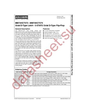 MM74HCT574SJX datasheet  